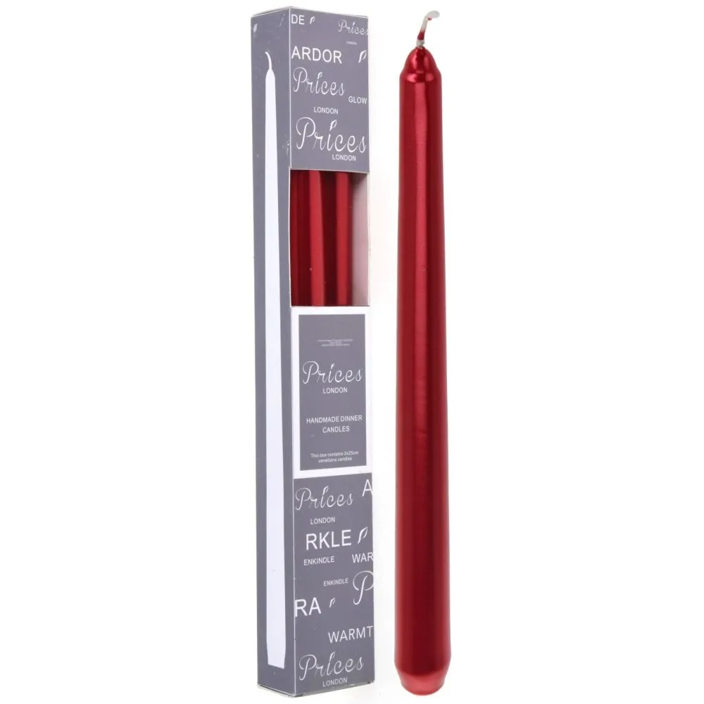 Koopman 25cm Red Dinner Candle (Pack of 2)