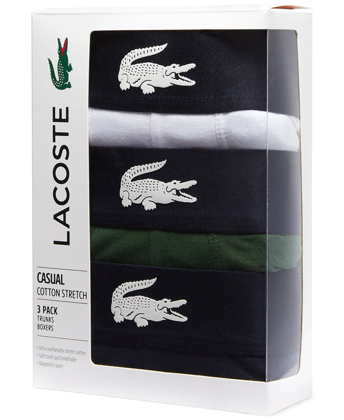 Lacoste Men's Casual Stretch Swimming Briefs Assorted Colors 3 Piece