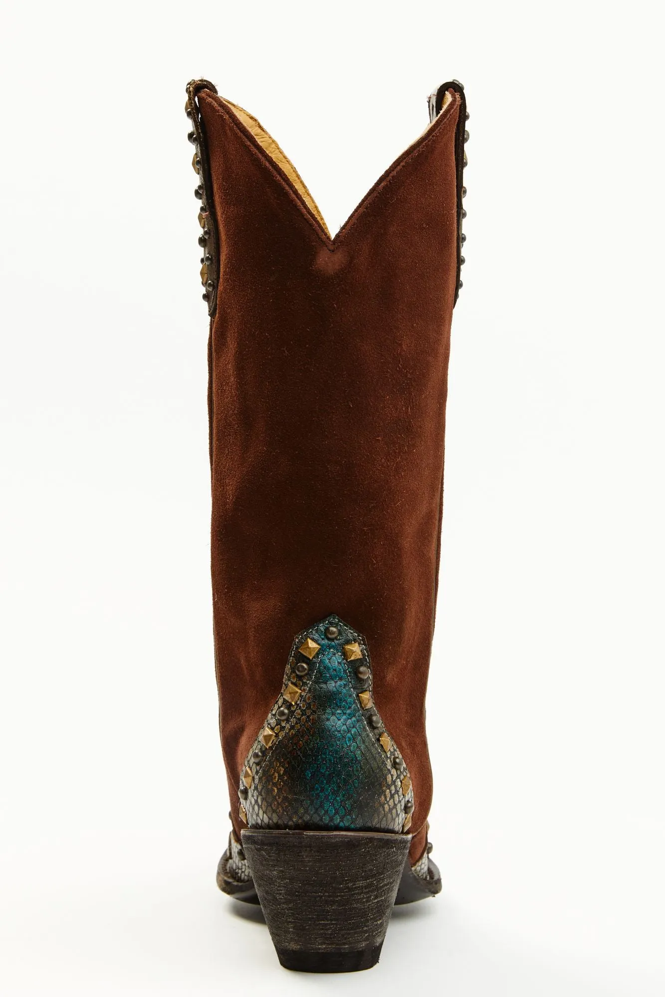 Leap Snake Suede Leather Western Boots - Snip Toe