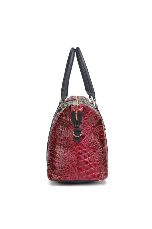 Mia K Faux Crocodile Weekender Duffle Bag *Online Only*