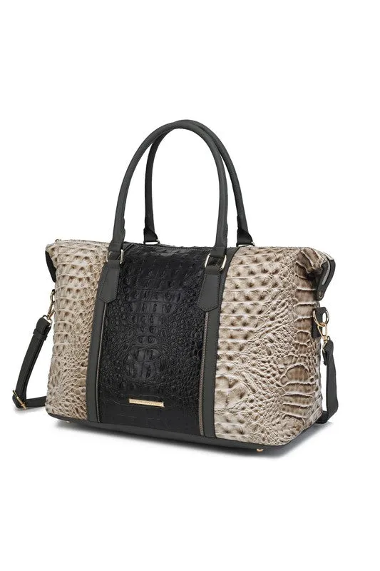 Mia K Faux Crocodile Weekender Duffle Bag *Online Only*