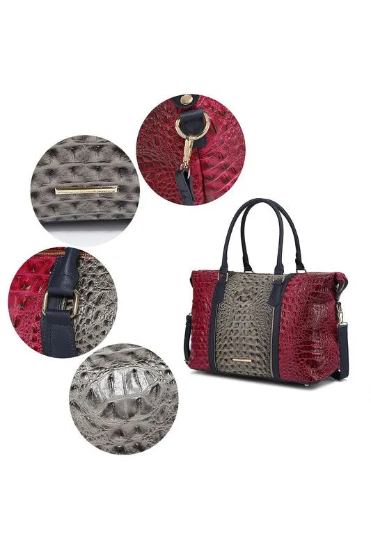 Mia K Faux Crocodile Weekender Duffle Bag *Online Only*