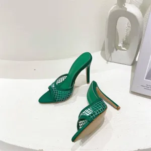 Nellie Pointed Toe Mesh Strap High Heel Sandal