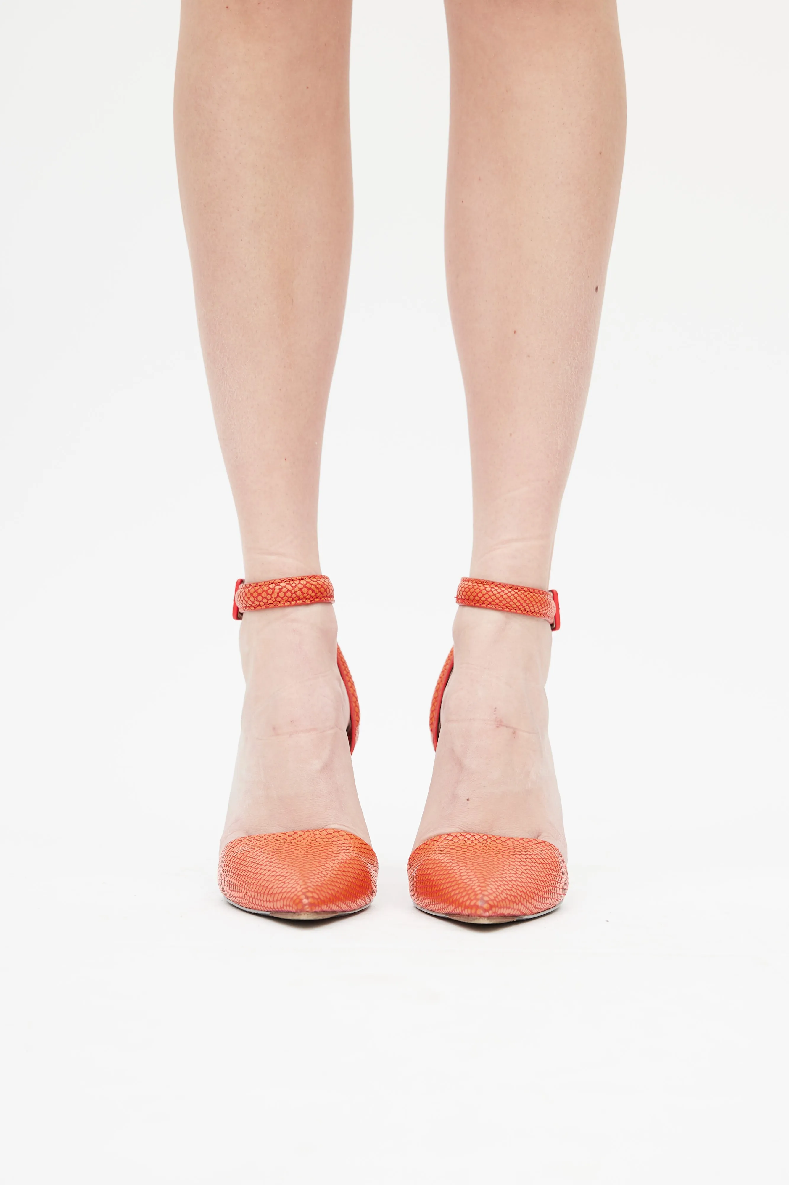 Orange Embellished Lovisa Wrap Heel