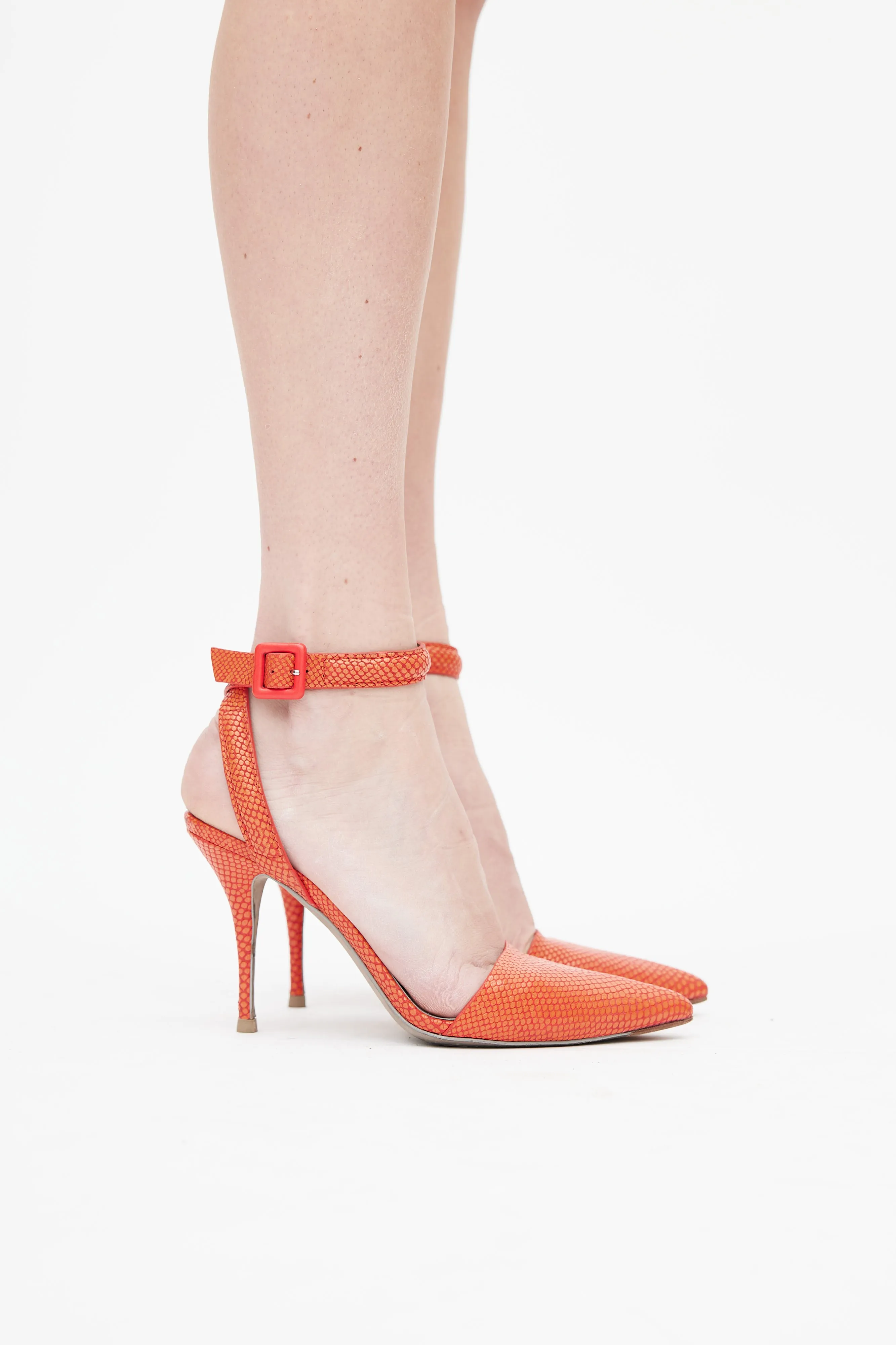 Orange Embellished Lovisa Wrap Heel