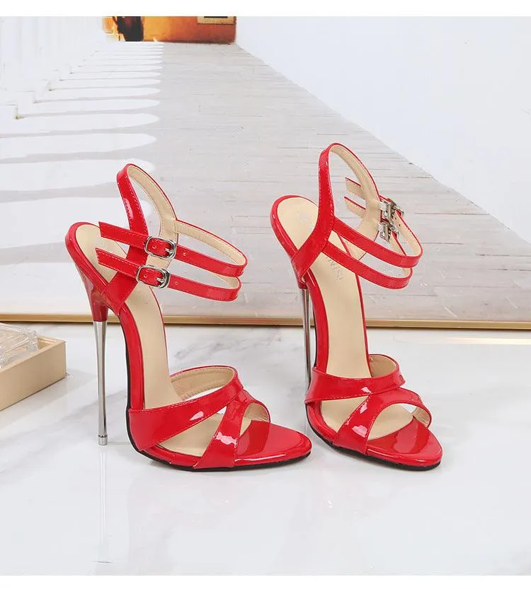 Patent Leather 16 cm Metal High Heel Sandals