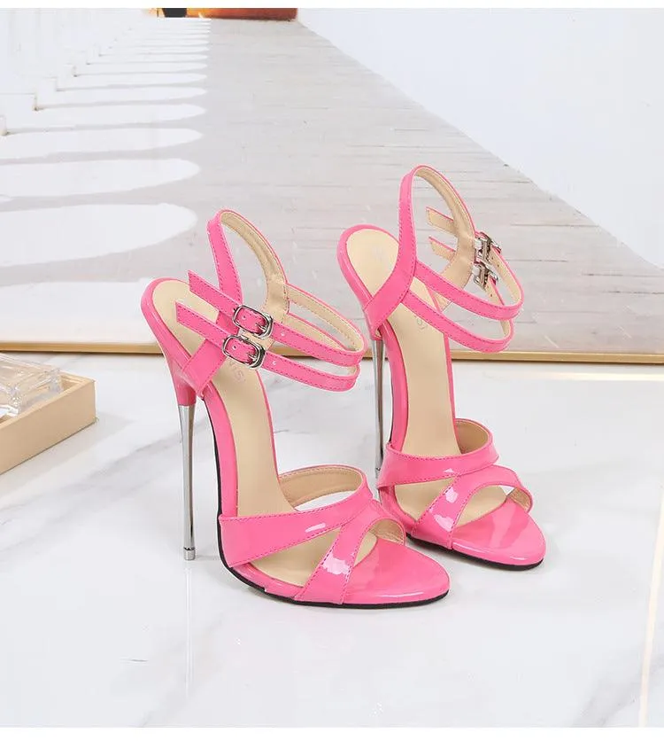 Patent Leather 16 cm Metal High Heel Sandals