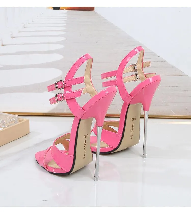 Patent Leather 16 cm Metal High Heel Sandals