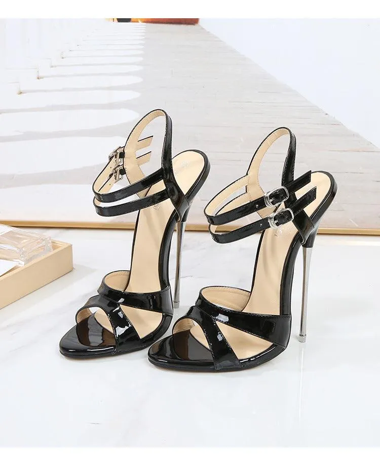 Patent Leather 16 cm Metal High Heel Sandals