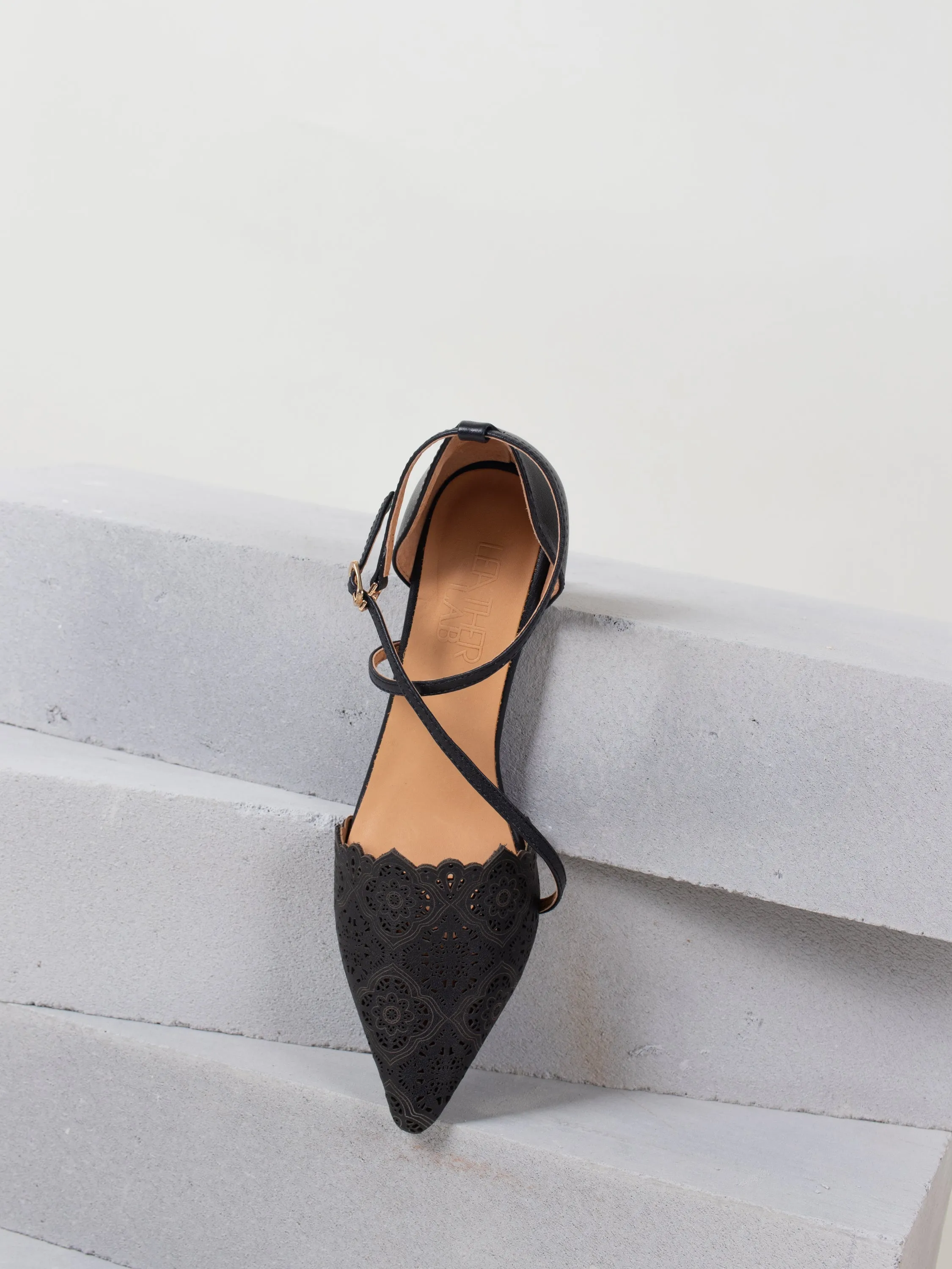 Pointed Laser-Cut Pumps