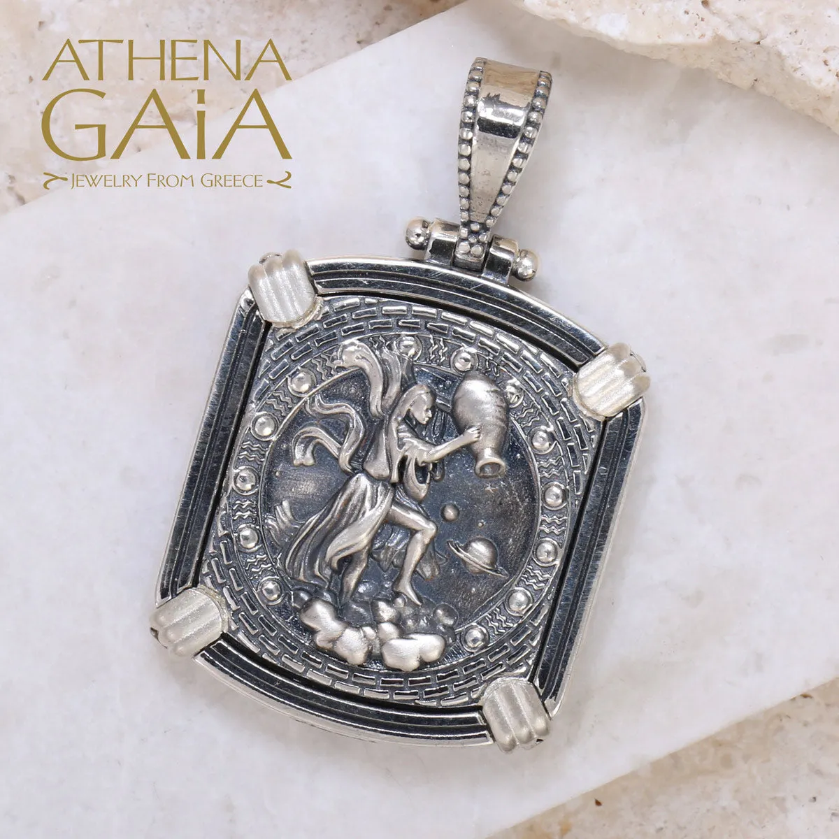 Silver Reversible Zodiac Pendant