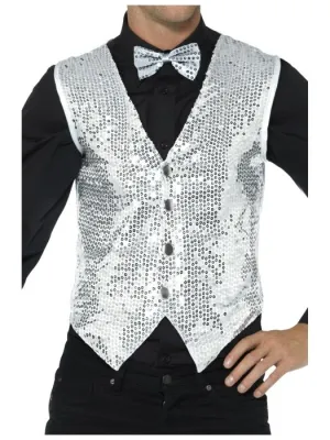 Silver Sequin Waistcoat