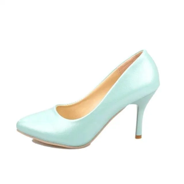 Size 34-45 women pumps 2018 new fashion sexy prom party shoes classic white black pink light green OL office career high heels