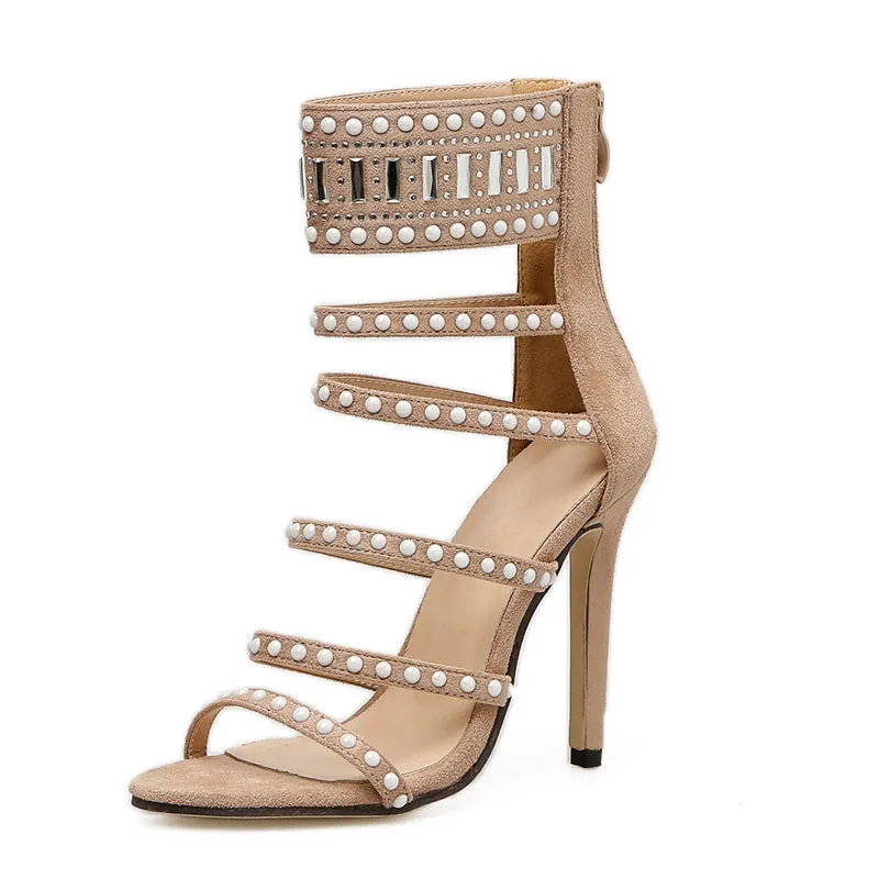 Summer Peep Toe High Heels Hollow Gladiator Sandals