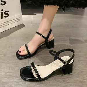 TAVIMART  -  Female Sandal Summer Comfort Shoes for Women Open Toe Espadrilles Platform Clear Heels Buckle Strap Med Girls Peep High Bei