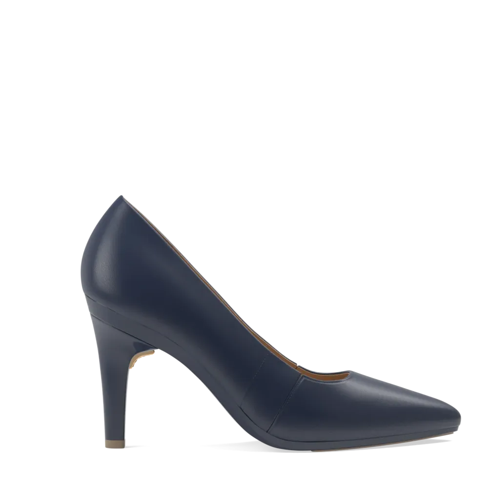 The Panel Pump - Navy Leather   Stiletto Heel Kit 4 Navy - FINAL SALE