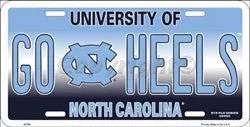 University of North Carolina Go Heels Embossed Metal License Plate