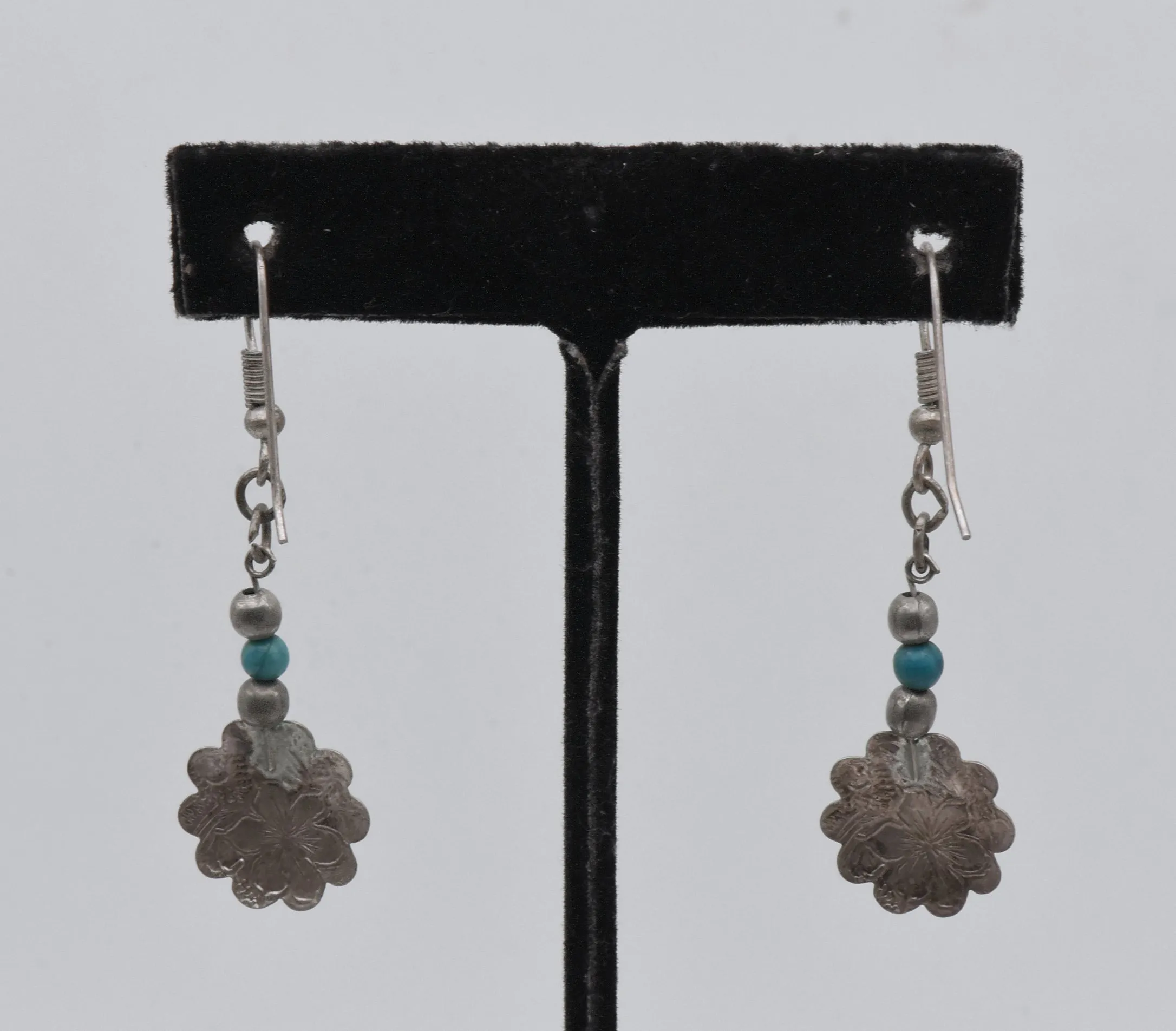 Vintage Silver and Turquoise Dangle Earrings