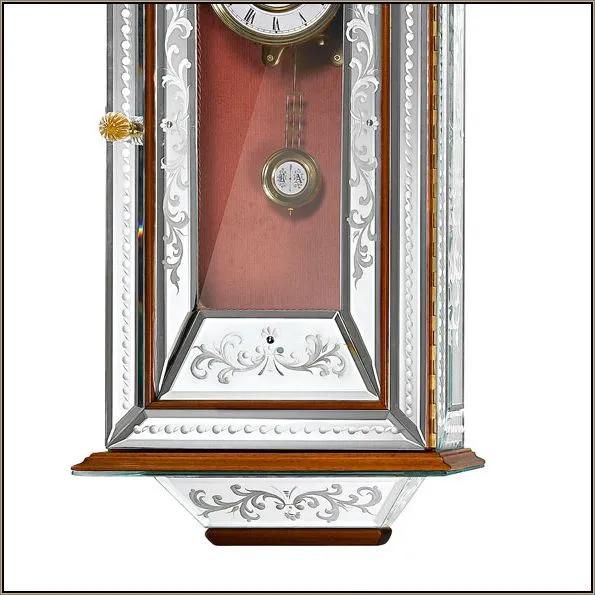 Walnut And Venetian Mirror Pendulum Wall Clock