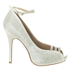 Waxflower High Heel Diamante Open Toe Ankle Strap Shoe