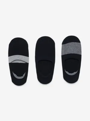 WES Lounge Black Invisible Socks Pack of Three